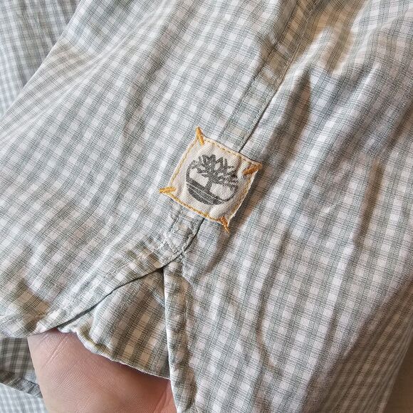 Timberland Shirt Mens Casual Long Sleeve Button Down Green Plaid 100% Cotton XL - Picture 5 of 12